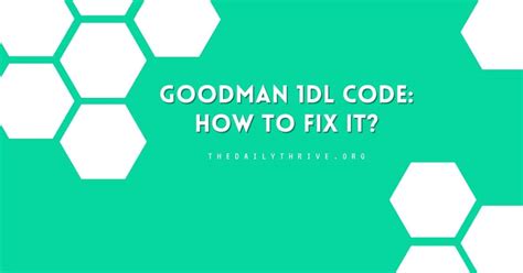 goodman 1dl code